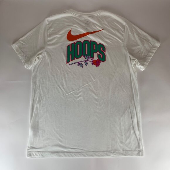 Nike Basketball White Short Sleeve Crewneck Shirt Mens Large - Picture 1 of 6